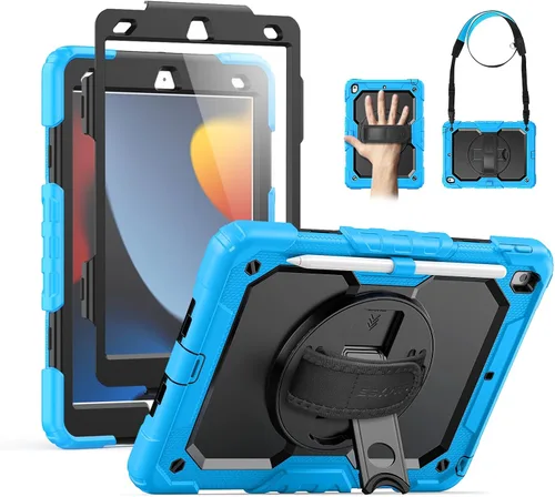 Miniatura 28 de SEYMAC Funda para iPad de 9ª/8ª/7ª Generación Estuche 10.2" 2021-2019, Funda Protectora de Cuerpo Completo Resistente a Prueba de Golpes de Servicio