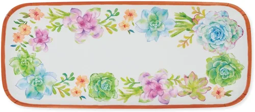 Miniatura 4 de UP ware Blue Rooster - Bandeja de melamina para servir, bandeja rectangular de 15 x 6.5 pulgadas, bandeja de alimentos sin BPA para entretenimiento