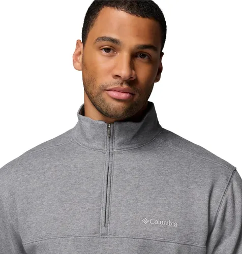 Miniatura 4 de Chaqueta Columbia Hart Mountain II con media cremallera para hombre Gris carbón jaspeado