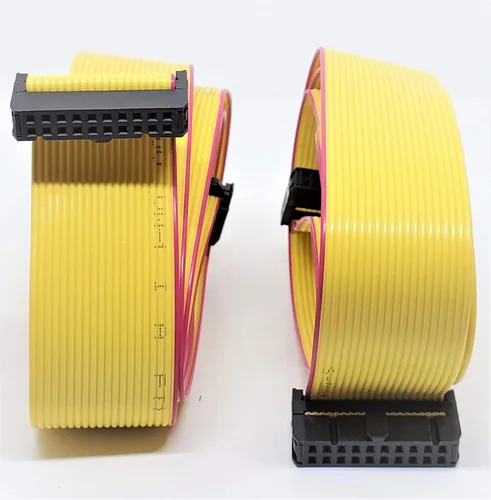 Miniatura 9 de Paquete de 5 conectores hembra IDC 2x10 20P 0.100 in 4.7 in 4 pulgadas, cable de cinta plano amarillo, filas dobles 20 pines paso FC F/F