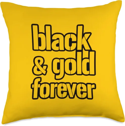Miniatura 4 de Black and Gold Burgh Merch by Old Tortuga Black & Gold Forever Throw Pillow, 16x16, Multicolor
