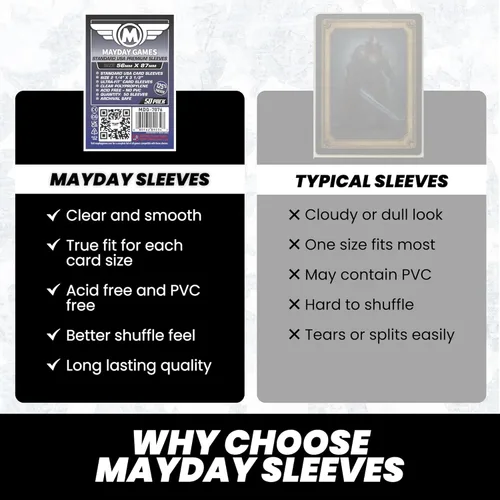 Miniatura 6 de Mayday Games MDG-7076 - Fundas para tarjetas de alta calidad estándar de EE. UU., fundas transparentes para juegos de mesa y tarjetas fotográficas