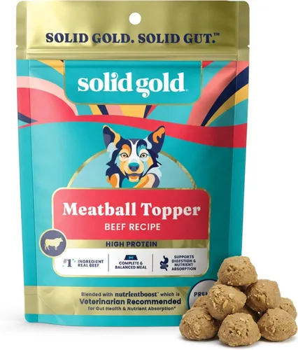 Miniatura 10 de Solid Gold Complementos de Comida para Perros Secada al Aire para Alimentos Secos – Golosinas saludables para perros con carne de res real