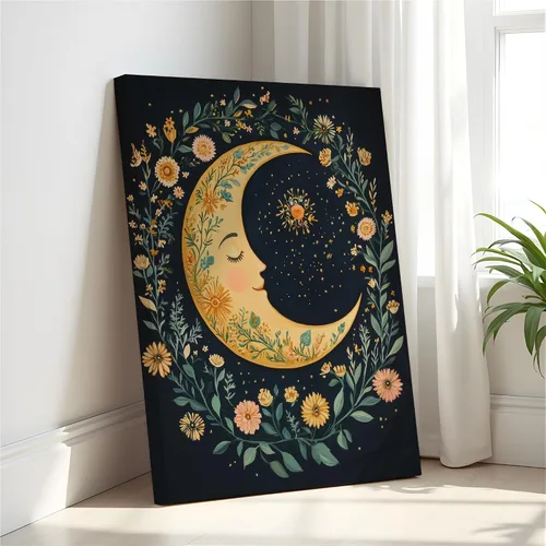 Miniatura 50 de Póster de Arte de Luna Llena, Estilo William Morris Retro de Mediados de Siglo Botánico Victoriano Academia Oscura Decoración Gótica Galería 10a