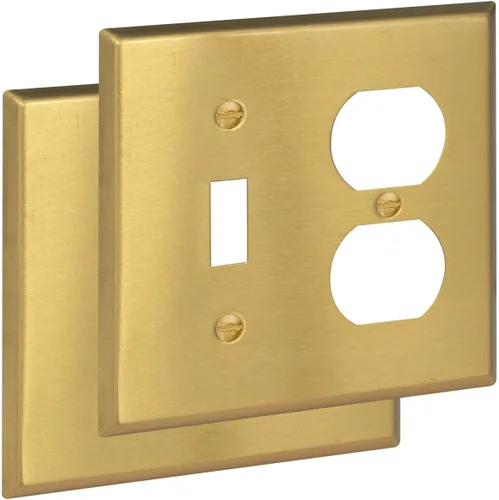 Miniatura 11 de Rio Salto BRASS - Cubierta de pared de metal dorado para toma de corriente o interruptor de luz, placa de pared resistente a la corrosión, cubierta