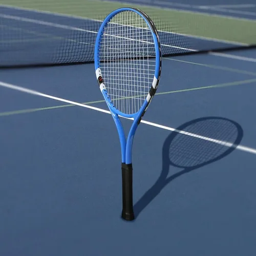 Miniatura 7 de Raquetas de tenis para 2 jugadores recreativas para principiantes, juego de raquetas adultas ligeras preencordadas de 27 pulgadas para mujeres