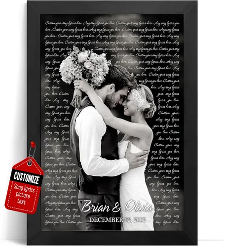 Miniatura 27 de VICILO Póster Enmarcado con Letras de Canción Personalizadas, Regalo para Padres, Acordes de Canción Perfectos, Pareja, 50° Aniversario de Boda