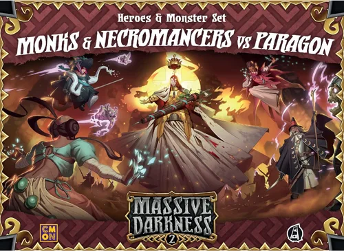 Miniatura 2 de Massive Darkness 2 Monjes y Nigromantes vs The Paragon Heroes and Monsters Expansion Juego de estrategia cooperativa para adultos y adolescentes