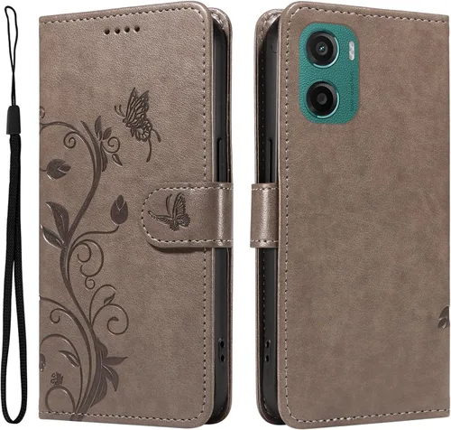 Miniatura 141 de Funda para Motorola Moto E22/E22i, piel sintética, con tarjetero y correa para la muñeca, a prueba de golpes, funda magnética para Motorola Moto Rojo