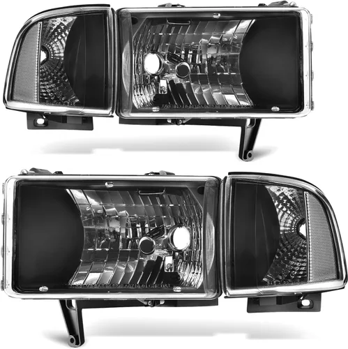DWVO Conjunto de faros delanteros compatible con Dodge Ram 1994-2001 1500/1994 1995 1996 1997 1998 1999 2000 2001 2002 Dodge Ram 2500 3500 Faros de