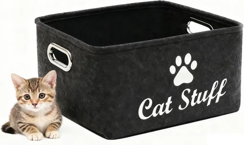 Contenedor de almacenamiento de la cesta de la cesta del juguete del gato,Caja del cubo de la cesta del juguete del animal doméstico para los