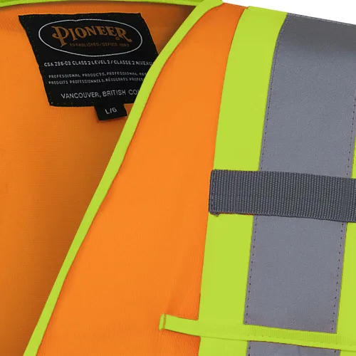 Miniatura 9 de Pioneer Chaleco de seguridad con mangas Hi Vis para hombres y mujeres, tricot transpirable, cinta reflectante, bolsillos, clase 3, color naranja