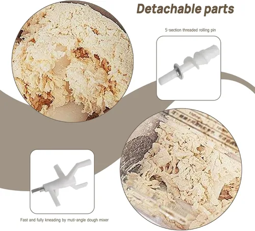 Miniatura 5 de Máquina eléctrica para hacer pasta, máquina automática de 260 W, máquina de fideos con capacidad de harina de 17.64 oz, 12 tipos de moldes