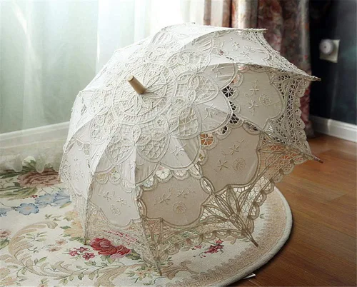 Miniatura 3 de Honeystore Sombrilla de encaje para decoración de novia