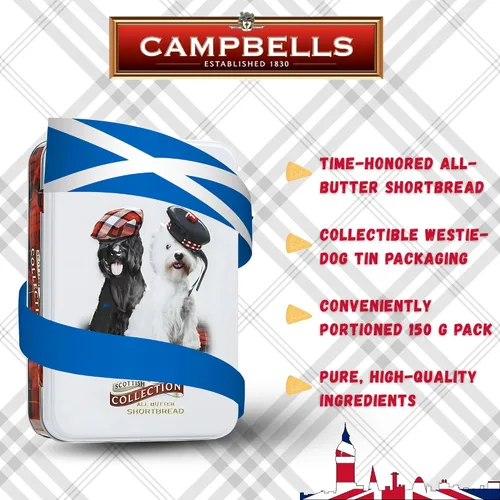 Miniatura 5 de Campbells Shortbread Westie Dog Lata de 5.29 onzas (5.29 oz) – Galletas surtidas de mantequilla de Escocia, galletas y galletas de té británicas