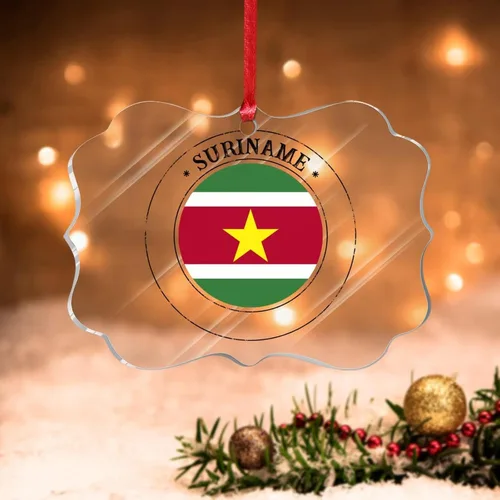 Miniatura 18 de Adorno de árbol de Navidad de Bahamas, bandera de las Bahamas, adornos acrílicos para decoraciones de Navidad, bandera nacional, recuerdo del país