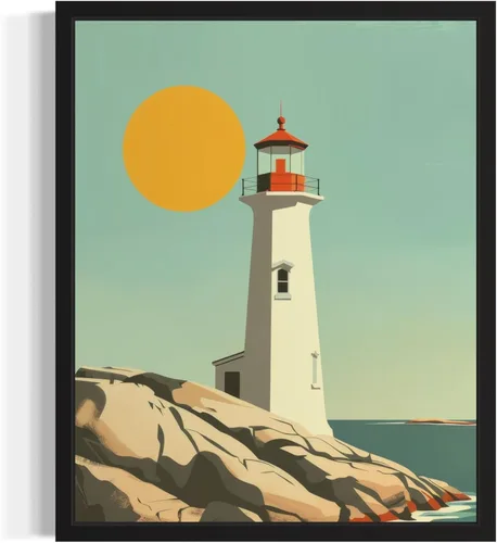 Miniatura 41 de Póster de paisaje, arte de pared retro vintage, galería de pintura de la naturaleza 22 (montañas Ades, 11 x 14 pulgadas, marco negro)