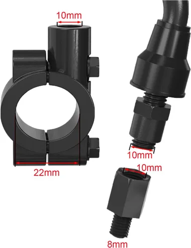 Miniatura 3 de Espejos para cuatrimoto, espejos de motocicleta, 360 grados tipo bola, espejo retrovisor lateral para manillares, bicicleta, motos de nieve
