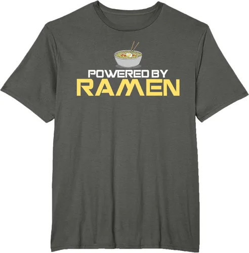 Miniatura 5 de Camiseta de fideos de anime japoneses Powered By Ramen, Negro, S