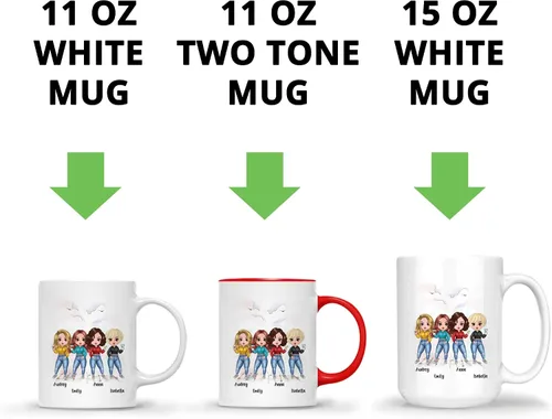 Miniatura 6 de Gossby Taza personalizada para amigas, Besties Forever, regalo personalizado para mejores amigas para mujeres con nombres de avatares, regalo 4