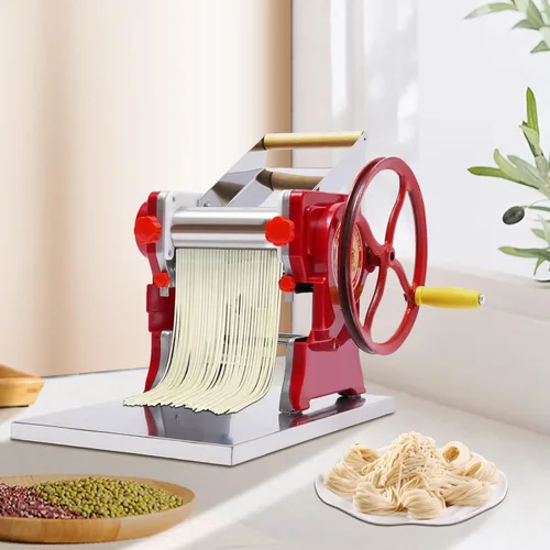 Miniatura 5 de Máquina manual de fideos, fabricante de pasta comercial, máquina de laminación de masa, grosor ajustable de 0.020-0.197 in, máquina de rodillo