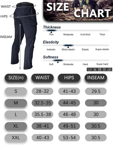 Miniatura 22 de Pantalones de senderismo para hombre, ligeros, resistentes al agua, de secado rápido, pesca, viajes, campamento, al aire libre, transpirables