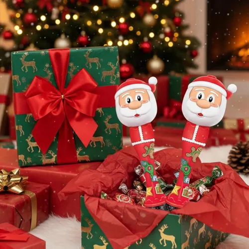 Miniatura 3 de ArtCreativity Varita de burbujas de Papá Noel iluminado para niños, regalos de Navidad para niños, soplador de burbujas de 14 pulgadas con luz