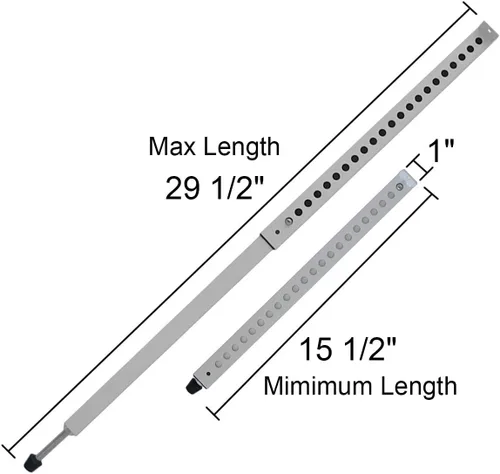 Miniatura 6 de Jeacent Barra de seguridad ajustable para ventana, cerradura de puerta de patio, acero resistente, se extiende de 15 1/2 pulgadas a 29 1/2 pulgadas