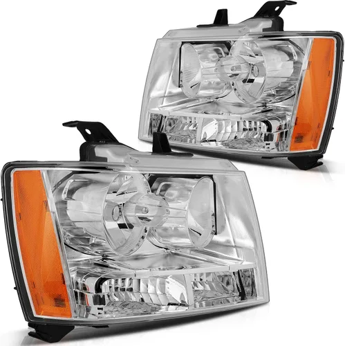 Miniatura 7 de Conjunto de faros delanteros para Chevy Avalanche 1500 2003-2006 para Avalanche 2500 03-06 para 1500 Classic 2007 carcasa negra reflector ámbar