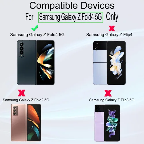 Miniatura 2 de Ibywind Protector de pantalla para Samsung Galaxy Z Fold4 5G (6.2 pulgadas), paquete de 2 + 1 protector de lente de cámara + 1 película trasera