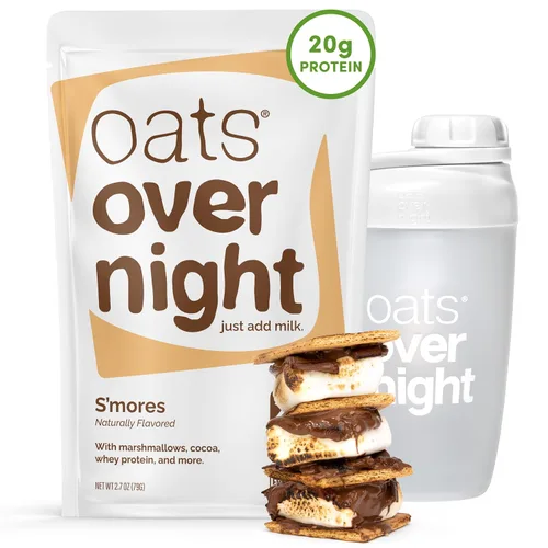 Miniatura 7 de Oats Overnight - S'mores - Batido de desayuno alto en proteínas y bajo en azúcar, sin gluten, alto en fibra, avena sin OMG (2.7 onzas por comida)