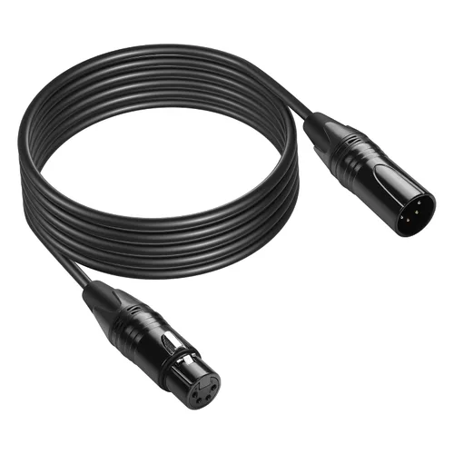 GINTOOYUN Cable DMX de 4 pines de señal XLR macho a hembra DMX512 XLR macho a hembra Cable de señal de luz de escenario con conectores metálicos,