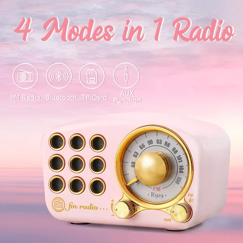Miniatura 2 de Altavoz Bluetooth retro FM Radio vintage con volumen fuerte, fuerte mejora de graves, conexión inalámbrica Bluetooth 5.0, volumen fuerte, tarjeta TF