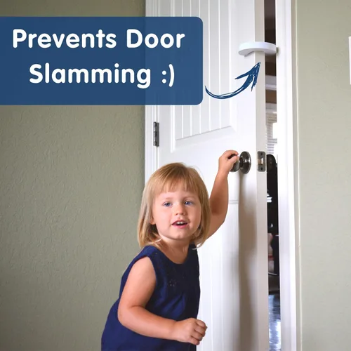 Miniatura 2 de Wittle Protector de pellizco para puerta, paquete de 6 topes de puerta a prueba de bebés con espuma suave y duradera, evita que las puertas se