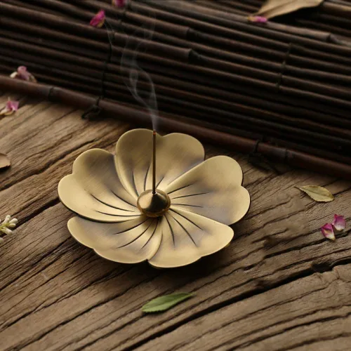 Miniatura 3 de 4 soportes para quemador de incienso de latón Lotus, quemador de sándalo, incensario para el hogar, estudios de yoga, budismo, capuchina, incienso