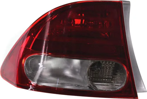 Miniatura 2 de Evan Fischer Lente de luz trasera y carcasa compatibles con Honda Civic 2009-2011 lentes halógenas transparentes y rojas, juego de 2 lentes