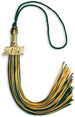 Miniatura 99 de Endea Graduation - Borla de doble color mixto con fecha dorada (negro/dorado antiguo, 2021)