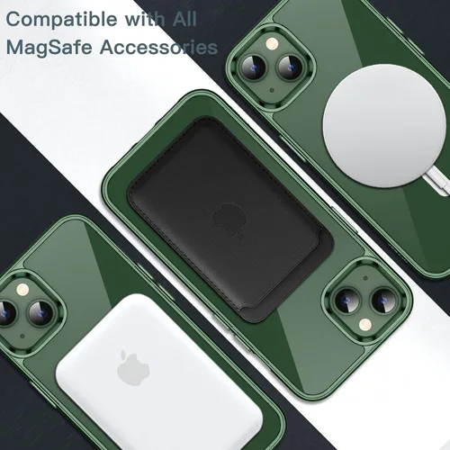 Miniatura 4 de JETech Funda magnética para iPhone 13 de 6.1 pulgadas, compatible con carga inalámbrica MagSafe, a prueba de golpes, parte trasera transparente