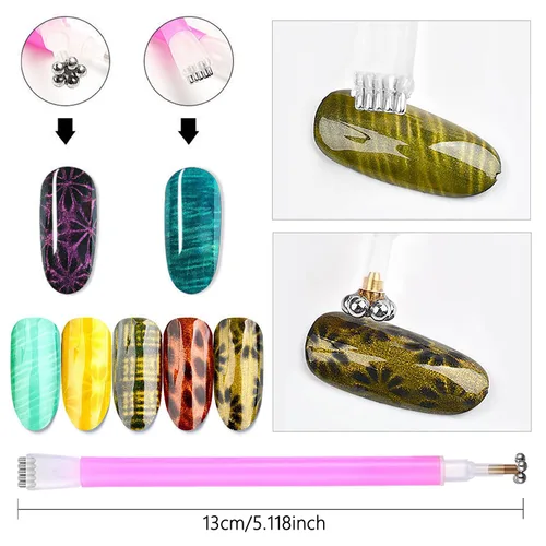 Miniatura 4 de 5 imanes de ojos de gato 3D para uñas, ojos de gato, esmalte magnético de uñas de gel, bolígrafo magnético de doble cabeza, imanes de manicura