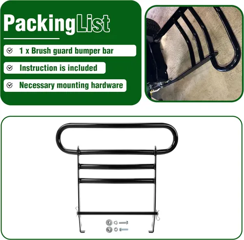 Miniatura 6 de ECOTRIC Barra protectora de parachoques compatible con John Deere X300 X500 Series X380 X384 X390 X394 X570 X580 X584 X590 Repuesto para número