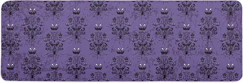 Libaoge Tapete de cocina de Halloween, 1 unidad, diseño de mansión encantada de Halloween, fondo morado, antifatiga, cómodo, tapete de pie de espuma