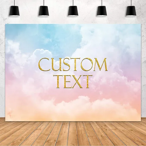 MEHOFOND Telón de fondo de nube arcoíris personalizado para decoraciones de fiesta de cumpleaños, colorido cielo niña, fondo de fotografía de