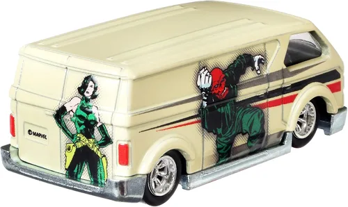 Miniatura 4 de Hot Wheels Auto de juguete, furgoneta MBK fundida a presión a escala 1:64, neumáticos de Real Riders, chasis y cuerpo de metal/metal, decoración