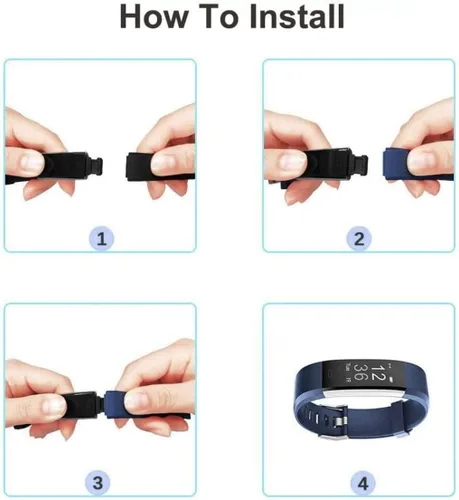 Miniatura 3 de Correas de repuesto para reloj, juego de 5 correas ajustables Id115plus HR para reloj inteligente de fitness (negro, rojo, azul, verde, morado)