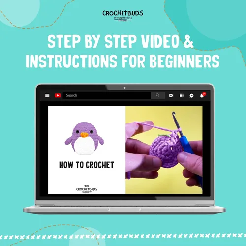 Miniatura 3 de Penguin Crochet Kit for Beginners & Adults (Purple) – DIY Yarn Craft for Couples, Teens & Animal Lovers Complete Kit w/Hook, Pattern, Step-by-Step