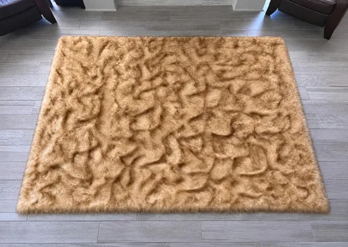 Miniatura 27 de LAMBZY Elegante y sofisticada alfombra rectangular de piel de oveja (beige, 2 x 3 pies)