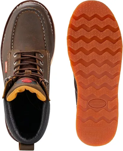 Miniatura 3 de SUREWAY Mens Heavy Duty Soft/Composite/Steel Toe Work Boots for Men-Comfortable,GoodyearWelt,Full Grain Leather,6 in Wedge Moc Toe Construction