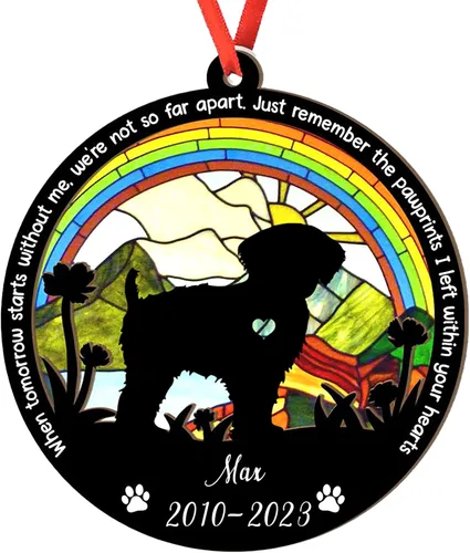 Miniatura 12 de Adorno personalizado para atrapasoles de sabueso afgano, adorno de Navidad de sabueso afgano, regalo para perro amante, sabueso afgano conmemorativo