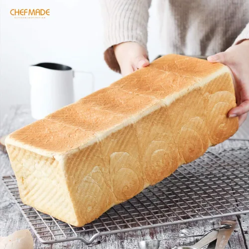Miniatura 5 de CHEFMADE Caja tostadora con tapa, a rayas o estructura lisa, antiadherente, Teflon, para hornear