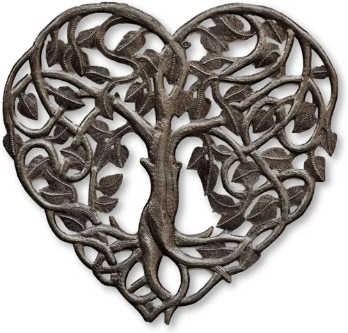 Miniatura 4 de I Love You with all my Heart, único corazón floral de metal original, placa colgante de pared para interiores y exteriores, colección de regalo